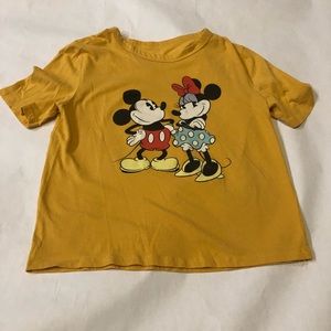 Disney Minnie Mouse and Mickey Mouse cropped t-shirt size Medium